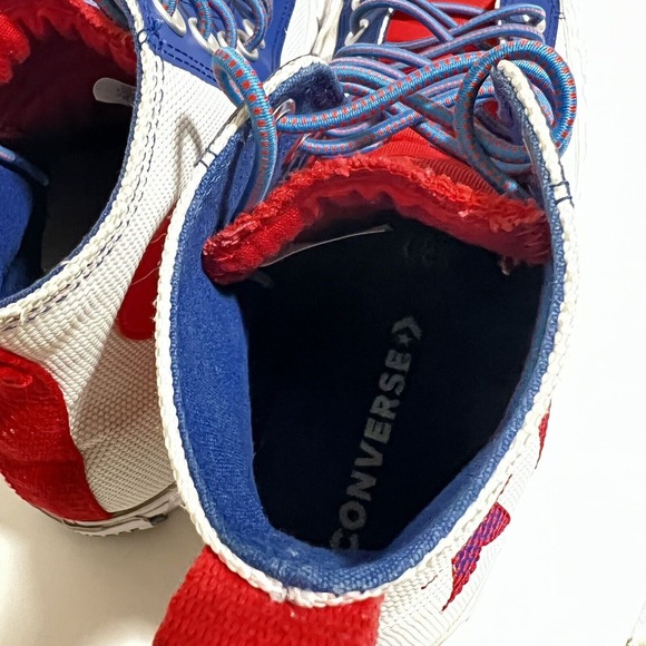 Converse UNT1TL3D Hi Top Canvas White/Rush Blue-University Red Mens Size 10 - Picture 8 of 9